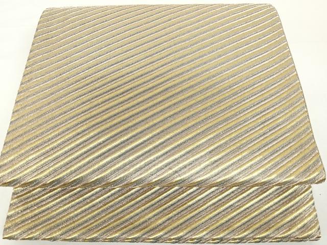 平和屋着物◎全通柄袋帯 斜縞 金糸 正絹 逸品 DAAL3534cd