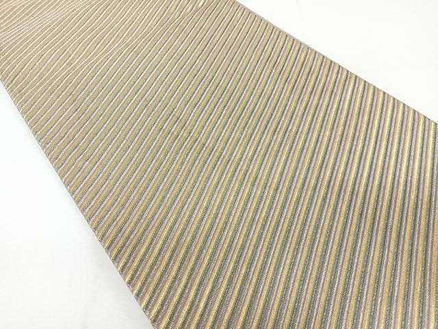 平和屋着物◎全通柄袋帯 斜縞 金糸 正絹 逸品 DAAL3534cd
