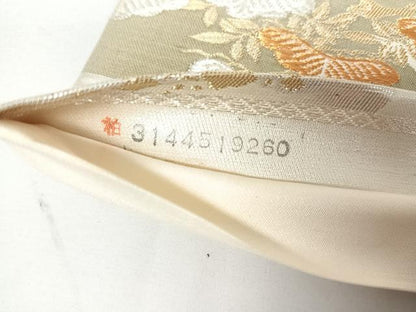 平和屋着物◎六通柄袋帯 霞取り御所車花松文 金銀糸 正絹 逸品 DAAL3545cd
