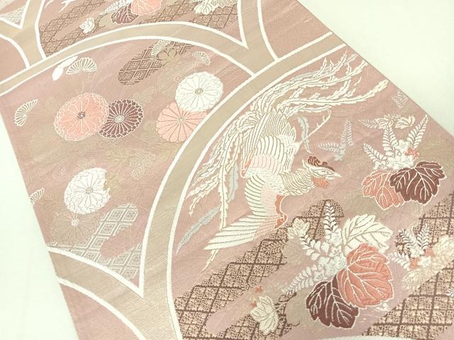 平和屋着物◎六通柄袋帯 唐織 花鳥蒔絵青海文 金銀糸 正絹 逸品 DAAL3600cd