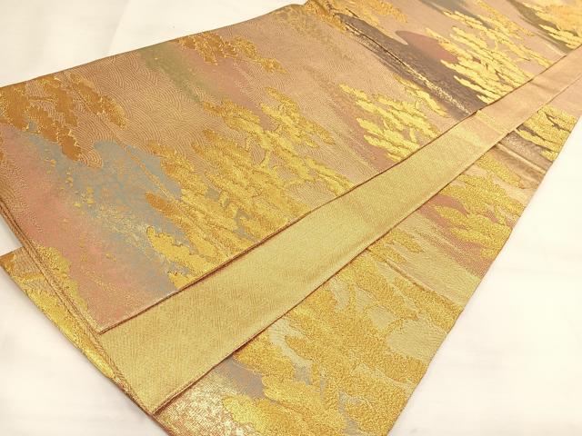 平和屋着物◎佐賀錦 六通柄袋帯 霞松文 金銀糸 正絹 逸品 DAAL3629cd