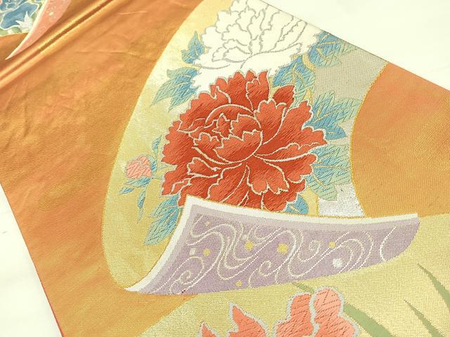 平和屋着物◎六通柄袋帯 唐織 絵巻草花文 金銀糸 正絹 逸品 DAAL3631cd