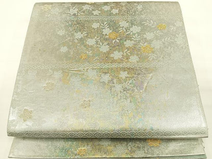 平和屋着物◎六通柄袋帯　舞花文　金銀糸　引箔　正絹　逸品　DAAL3641cd