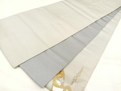 平和屋着物◎太鼓柄袋帯　流水箔散らし文　金銀彩　正絹　逸品　DAAL3649cd