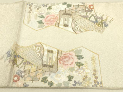 平和屋着物◎綴れ 太鼓柄袋帯 鳳凰花文 金銀糸 正絹 逸品 DAAL3821cd