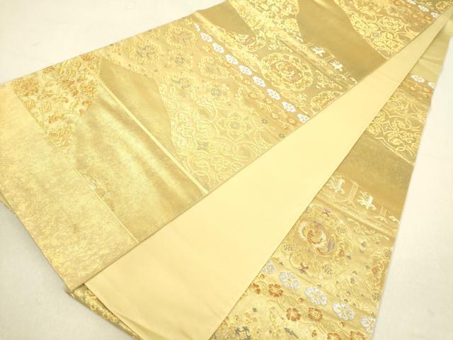 平和屋着物◎六通柄袋帯　切嵌吉祥文　金銀糸　引箔　正絹　逸品　DAAL3822cd