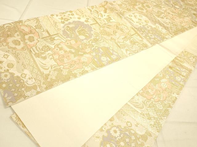 袋帯 洒落帯 正絹 黄土色 ゆるかわ花鳥柄 カジュアル着物 AO-0570 袋帯 洒落帯 正絹 黄土色 ゆるかわ花鳥柄 カジュアル着物 AO-0570