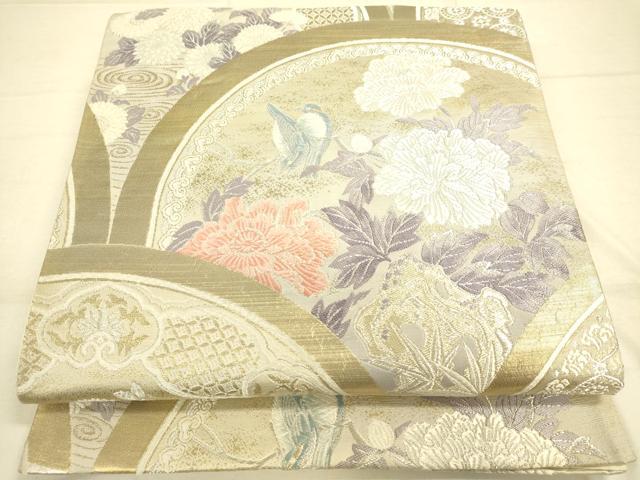 平和屋着物◎六通柄袋帯 唐織 青海波花文 金銀糸 正絹 逸品 DAAL3839cd