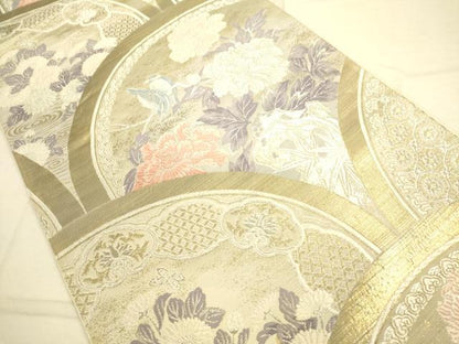 平和屋着物◎六通柄袋帯 唐織 青海波花文 金銀糸 正絹 逸品 DAAL3839cd
