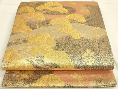 平和屋着物◎六通柄袋帯 老松 金糸 正絹 逸品 DAAL3850cd