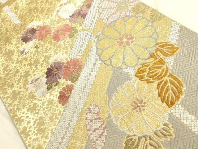 平和屋着物◎六通柄袋帯 唐織 草花文 金糸 正絹 逸品 DAAL3853cd