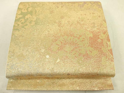 平和屋着物■六通柄袋帯　花唐草文　金糸　正絹　逸品　DAAL4151jm