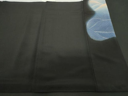 平和屋着物■豪華黒留袖 地紙花鳥文 正絹 逸品 DAAL4630tw