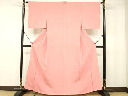 平和屋着物■豪華色留袖 草花地紋 紅梅色 正絹 逸品 DAAL4662tw