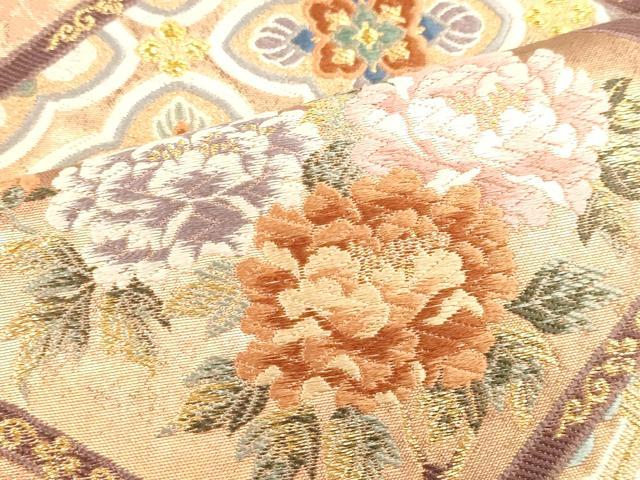 平和屋着物■六通柄袋帯 唐織 絢爛格天井画 金糸 正絹 逸品 DAAL4848tw