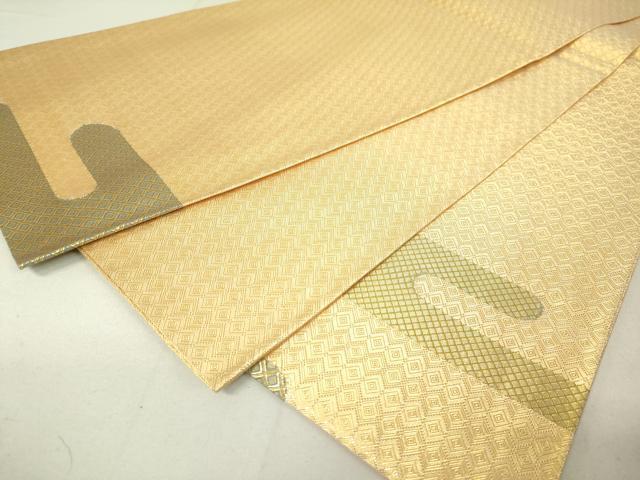 平和屋着物◎佐賀錦　両面　太鼓柄袋帯　霞取り吉祥草花文　正絹　逸品　DAAL6031fc