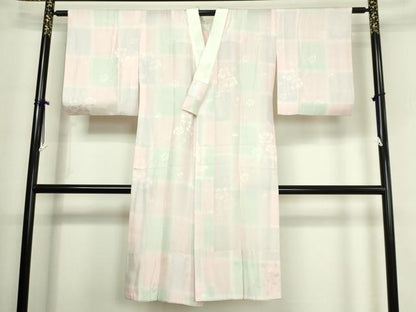 平和屋着物■長襦袢 袷 枝花地紋 暈し染め 正絹 逸品 DAAL6110fc