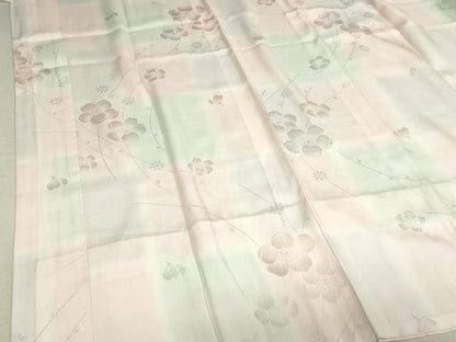 平和屋着物■長襦袢 袷 枝花地紋 暈し染め 正絹 逸品 DAAL6110fc
