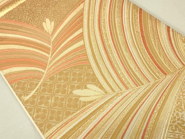 平和屋着物◎六通柄袋帯 松葉花菱文 金糸 正絹 逸品 DAAL6324fc