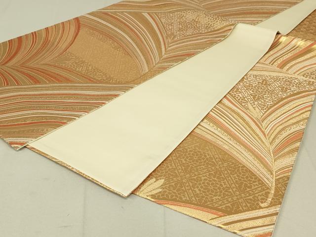平和屋着物◎六通柄袋帯 松葉花菱文 金糸 正絹 逸品 DAAL6324fc