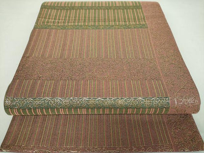 平和屋着物●六通柄袋帯 花間道 金糸 正絹 逸品 DAAL7898ps