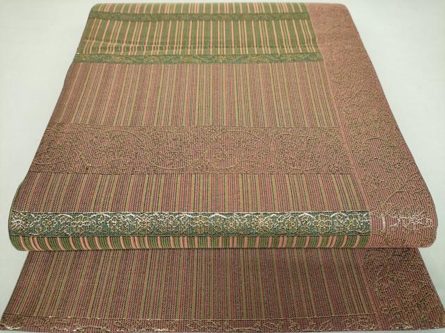 平和屋着物●六通柄袋帯 花間道 金糸 正絹 逸品 DAAL7898ps