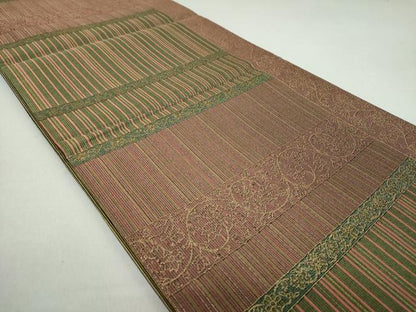 平和屋着物●六通柄袋帯 花間道 金糸 正絹 逸品 DAAL7898ps