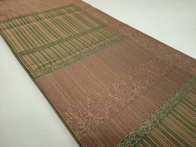 平和屋着物●六通柄袋帯 花間道 金糸 正絹 逸品 DAAL7898ps