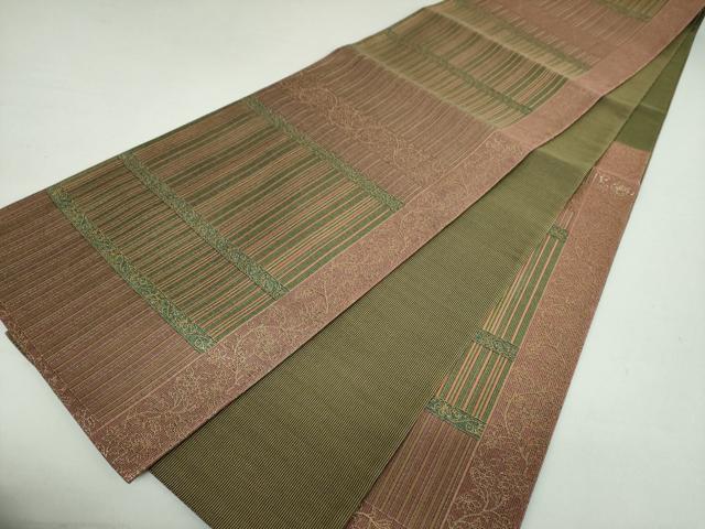平和屋着物●六通柄袋帯 花間道 金糸 正絹 逸品 DAAL7898ps