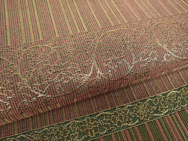 平和屋着物●六通柄袋帯 花間道 金糸 正絹 逸品 DAAL7898ps