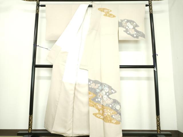 平和屋着物●十日町　名門　滝泰謹製　訪問着　絞り　辻が花　舞鳥文　正絹　逸品　DAAQ3212ps