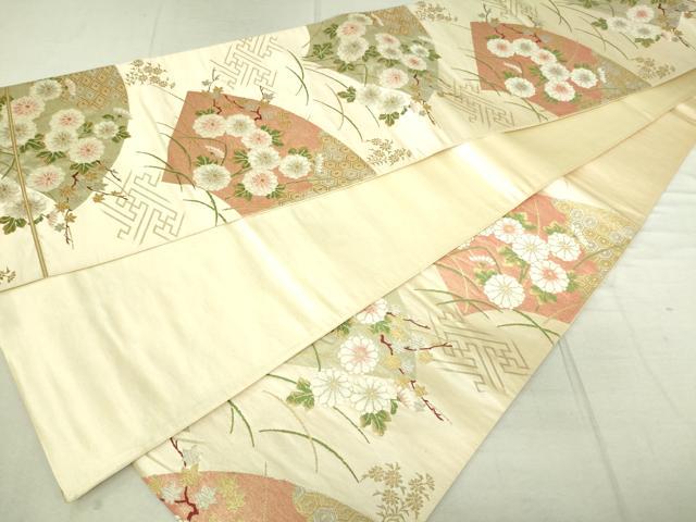 平和屋着物■六通柄袋帯　唐織　地紙草花文　金銀糸　正絹　逸品　DAAM0180sf