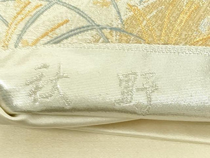 平和屋着物■六通柄袋帯　秋野　金銀糸　正絹　逸品　DAAM0452sf