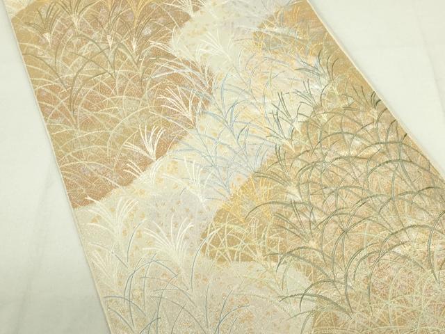 平和屋着物■六通柄袋帯　秋野　金銀糸　正絹　逸品　DAAM0452sf