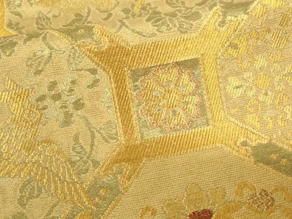 平和屋着物■六通柄袋帯 亀甲祥華文 金銀糸 正絹 逸品 DAAM0472sf