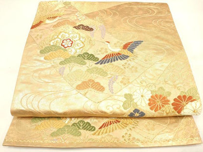 平和屋着物◎六通柄袋帯 唐織 吉祥文 金糸 引箔 正絹 逸品 DAAM0550bc