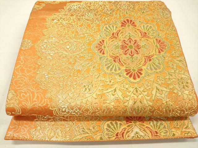 平和屋着物◎六通柄袋帯 正倉院花文 金糸 やまと誂製 正絹 逸品 DAAM0836bc