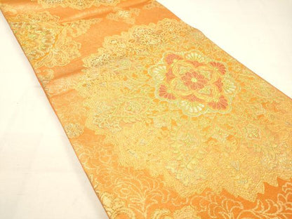 平和屋着物◎六通柄袋帯 正倉院花文 金糸 やまと誂製 正絹 逸品 DAAM0836bc