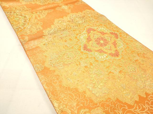 平和屋着物◎六通柄袋帯 正倉院花文 金糸 やまと誂製 正絹 逸品 DAAM0836bc