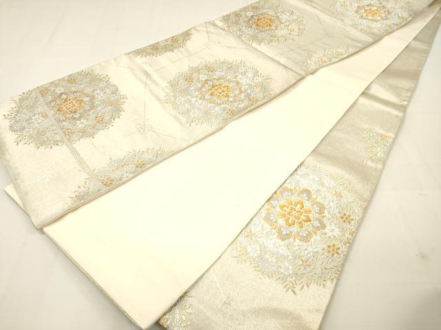 平和屋着物◎六通柄袋帯 正倉院花文 金銀糸 正絹 逸品 DAAM0848bc