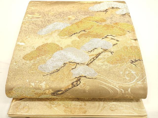 平和屋着物■六通柄袋帯 流水松文 金銀糸 正絹 逸品 DAAM2859tw