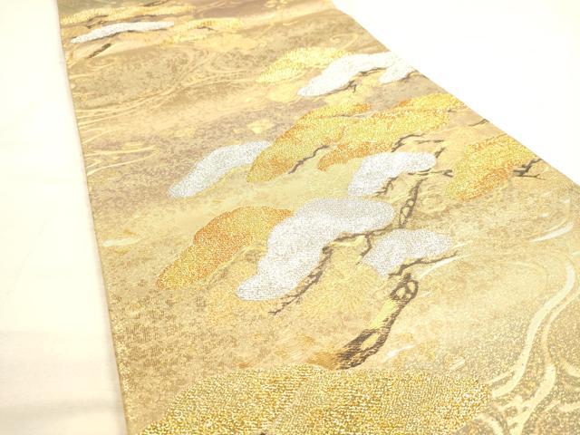 平和屋着物■六通柄袋帯 流水松文 金銀糸 正絹 逸品 DAAM2859tw