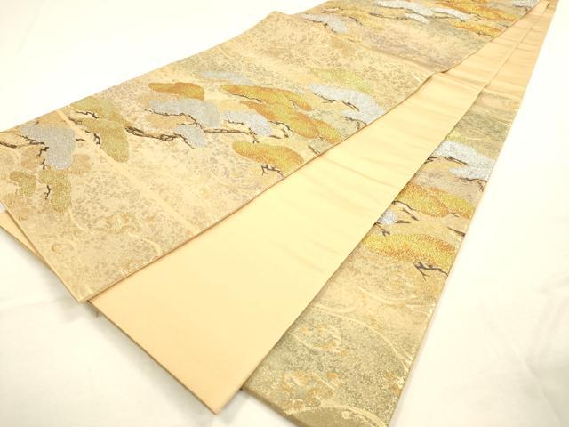 平和屋着物■六通柄袋帯 流水松文 金銀糸 正絹 逸品 DAAM2859tw