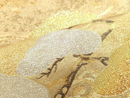 平和屋着物■六通柄袋帯 流水松文 金銀糸 正絹 逸品 DAAM2859tw
