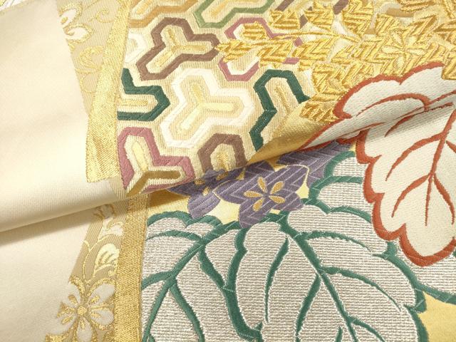 平和屋着物■六通柄袋帯　唐織　幽玄の美　金糸　正絹　逸品　DAAM4021ar