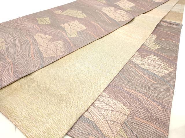 平和屋着物■六通柄袋帯 色紙文 金糸 正絹 逸品 DAAM4024ar