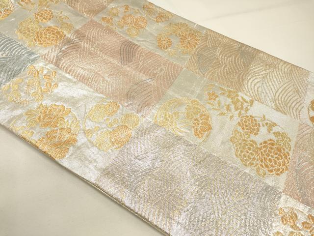 平和屋着物◎佐賀錦 六通柄袋帯 立波花丸文 金銀糸 正絹 逸品 DAAM6507rt