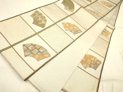 平和屋着物■六通柄袋帯 菱絢錦 あけぼの繭 名物裂 金糸 正絹 逸品 DAAN0352op