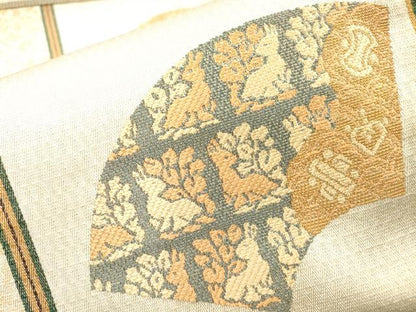 平和屋着物■六通柄袋帯 菱絢錦 あけぼの繭 名物裂 金糸 正絹 逸品 DAAN0352op