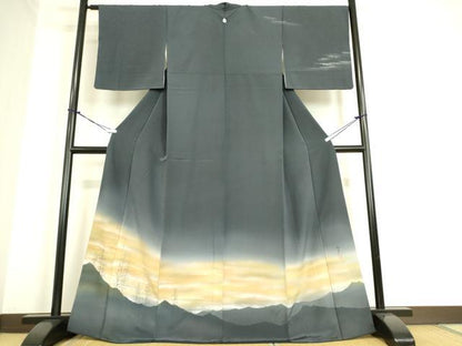 平和屋着物●水嶋征夫 訪問着 樹林文 暈し染め 正絹 逸品 DAAN1230az